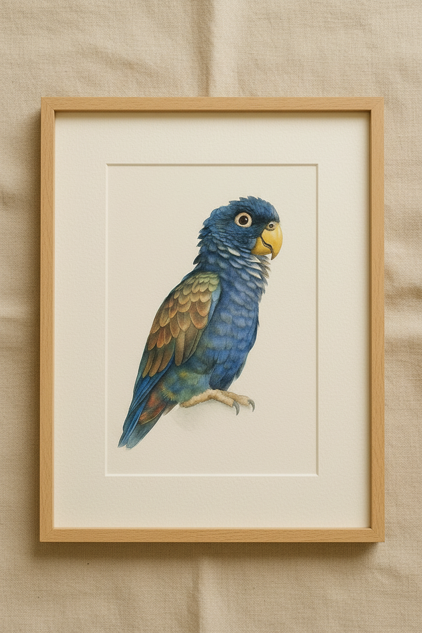 Pionus Parrot Custom Watercolor Portrait