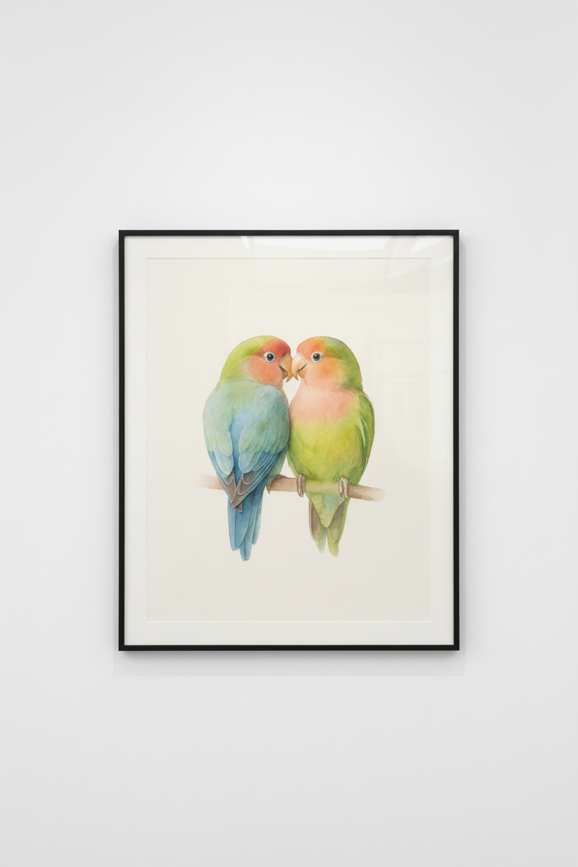 Lovebird Custom Watercolor Portrait