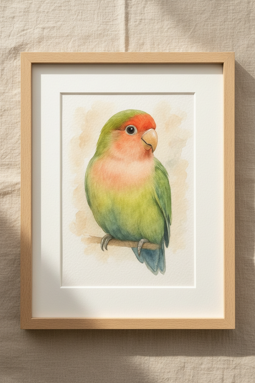 Lovebird Custom Watercolor Portrait